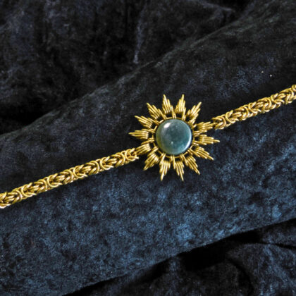 Jade wire wrapped bracelet - Byzantine chainmail